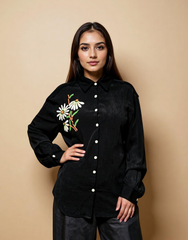 Blackout Basic Viscose Embroidered Shirt