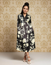 Boho Bloom Printed Satin Dress