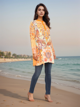 Orange Whimsical Blooms Tunics