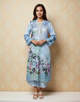 Ocean Haze Satin Value Added Kurta Set
