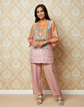 Petal Pink Viscose Printed Co-ord Set