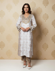 Pearl Blossom Satin Value Added Kurta Set