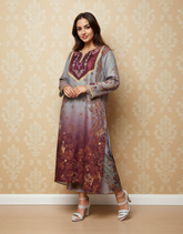 Sangria Splendor Linen Value Added Kurta Set