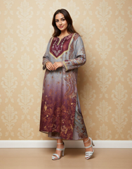 Sangria Splendor Linen Value Added Kurta Set