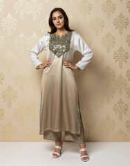 Almond Silk Satin Value Added Kurta Set