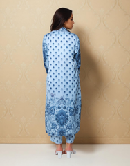 Sky Whisper Satin Printed Kurta Set