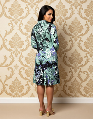Midnight Petals Printed viscose Dress