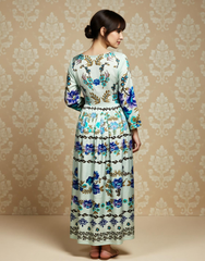 Twilight Garden Printed Satin Dress