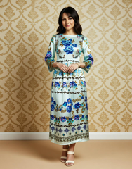 Twilight Garden Printed Satin Dress