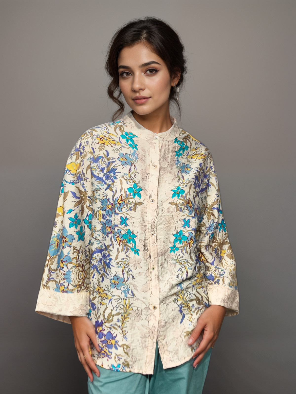 Petal Pop Printed Viscose Shirt
