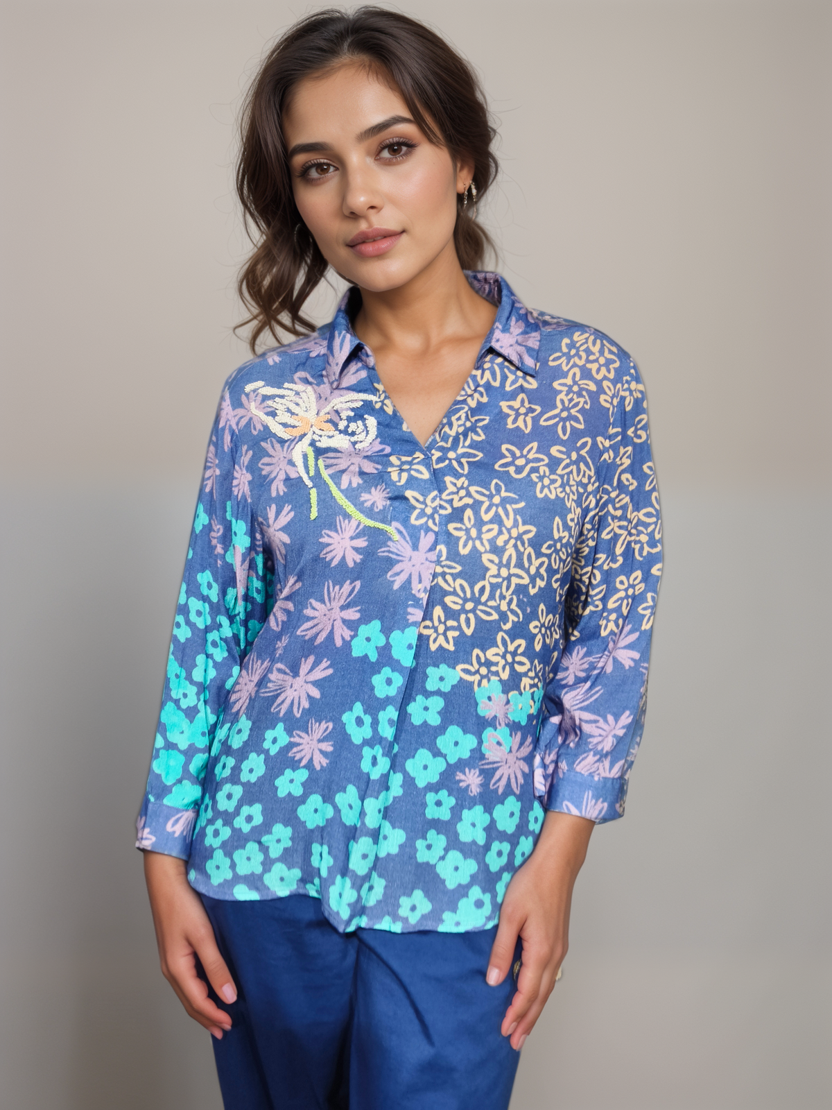 Pattern Play Printed Satin Shirt