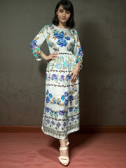 Twilight Garden Printed Satin Dress