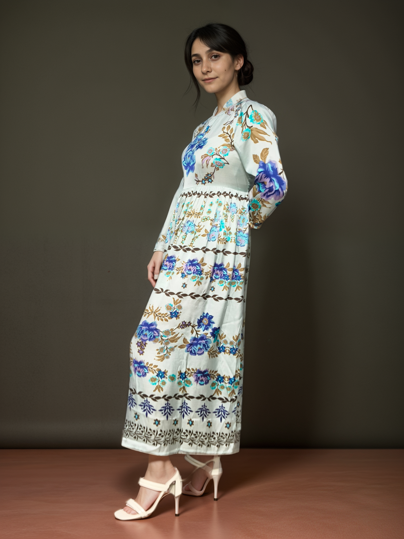 Twilight Garden Printed Satin Dress