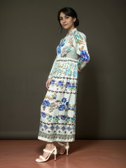 Twilight Garden Printed Satin Dress