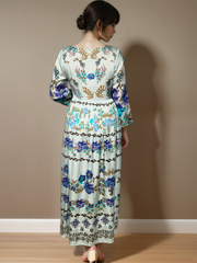 Twilight Garden Printed Satin Dress