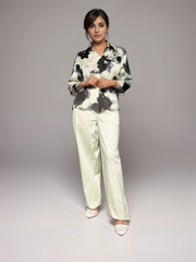 Print Charm Printed Satin  Top