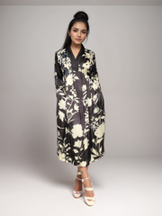 Boho Bloom Printed Satin Dress