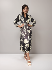 Boho Bloom Printed Satin Dress
