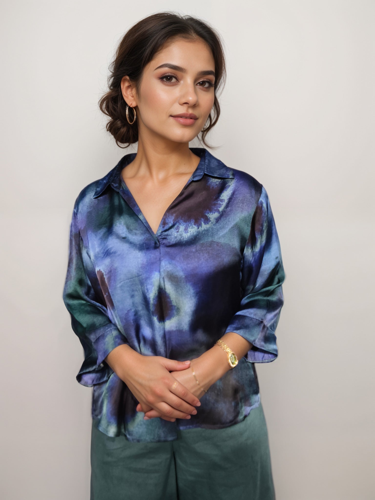 Skyline Printed satin Shirt