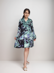 Midnight Petals Printed viscose Dress