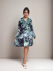 Midnight Petals Printed viscose Dress