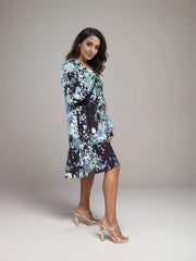 Midnight Petals Printed viscose Dress