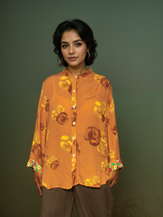 Floral Fusion Viscose Embroidered Shirt