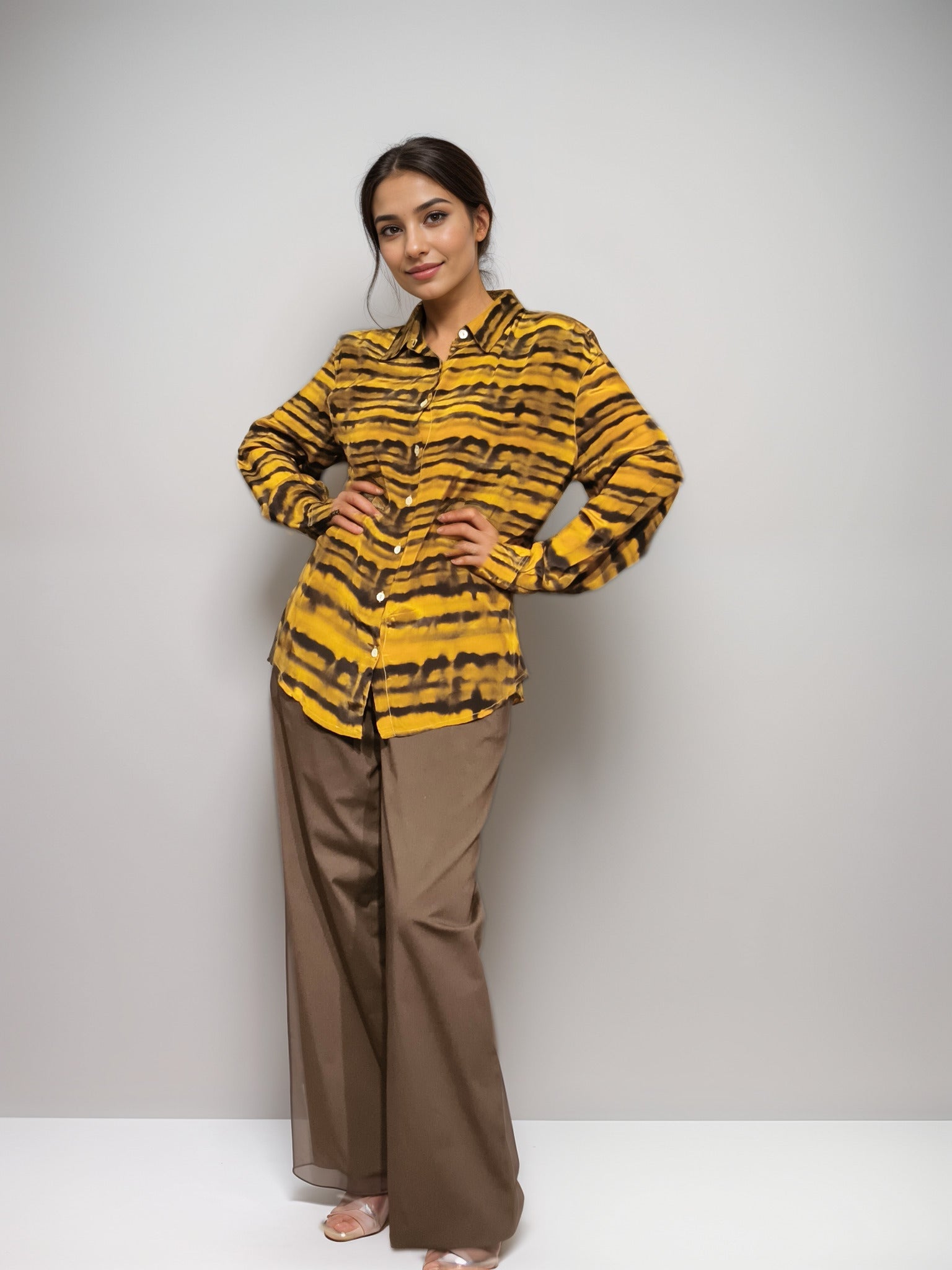 Safari Edge Printed Crepe Silk shirt