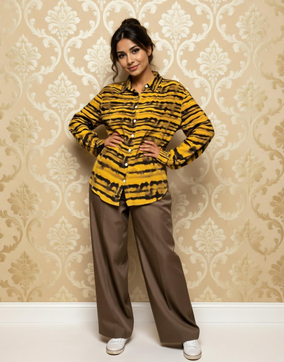 Safari Edge Printed Crepe Silk shirt