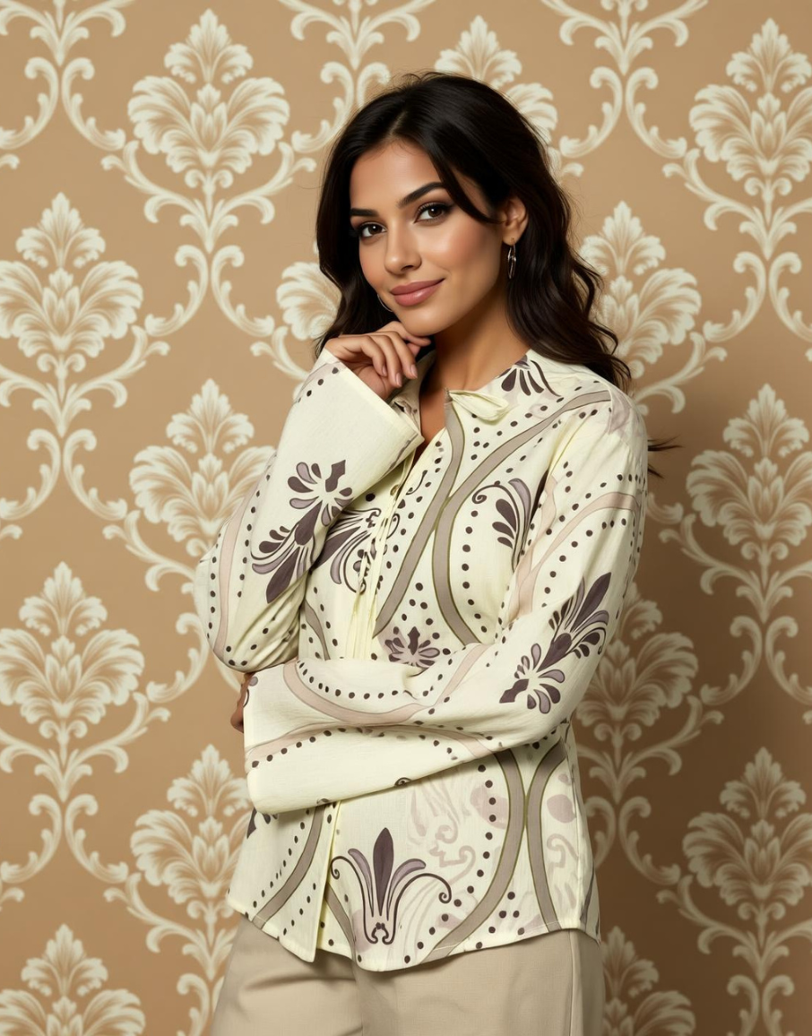 Graphic Pulse Viscose Printed Shirt