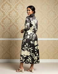 Boho Bloom Printed Satin Dress