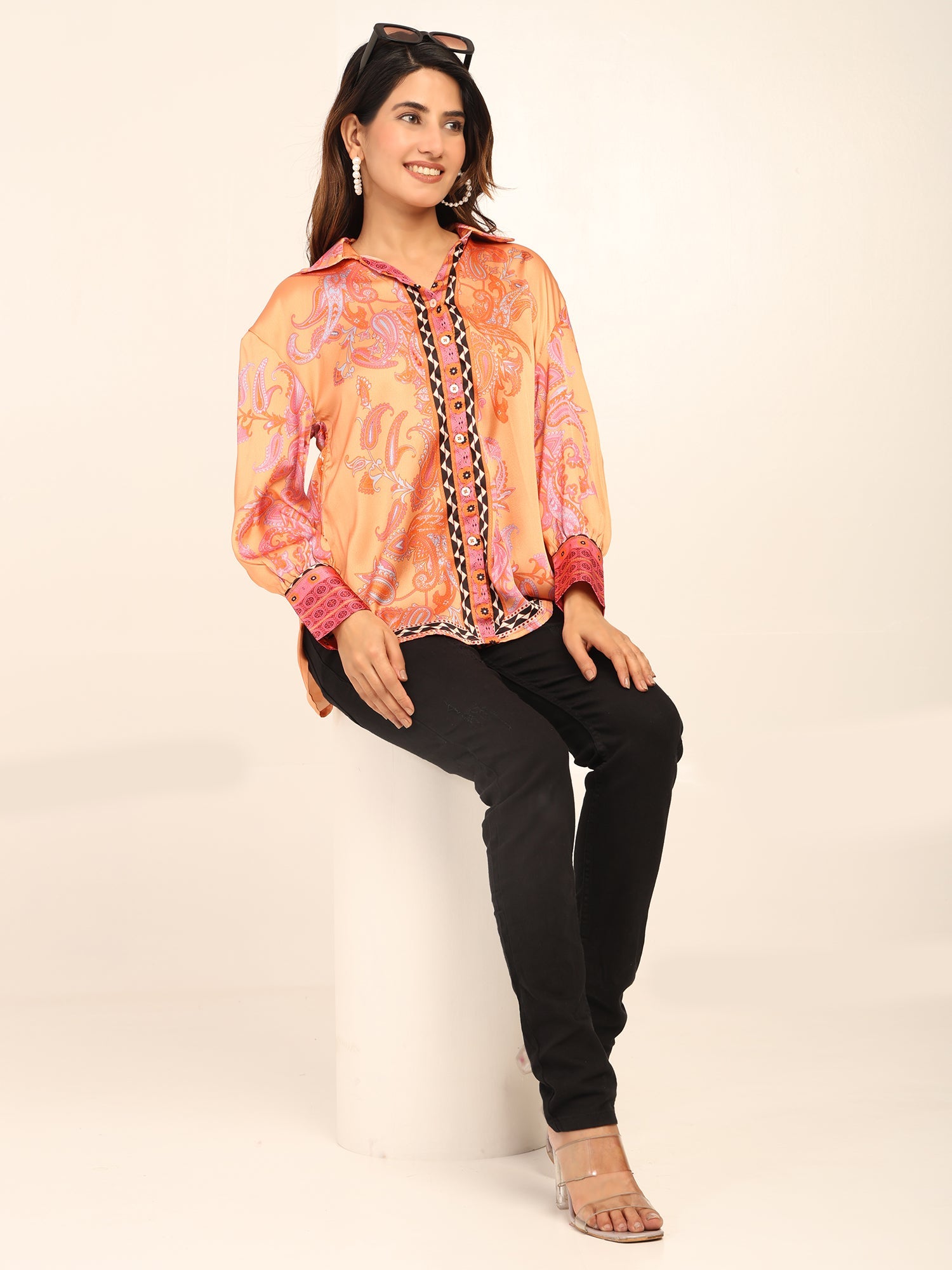 Orange Floral Radiance Shirt