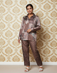 Cocoa Blush Linen Printed  Co-ord Set