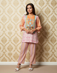 Petal Pink Viscose Printed Co-ord Set