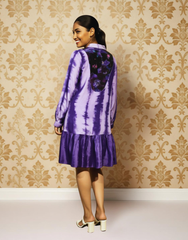 Lavender Bloom Printed crepe silk Dress