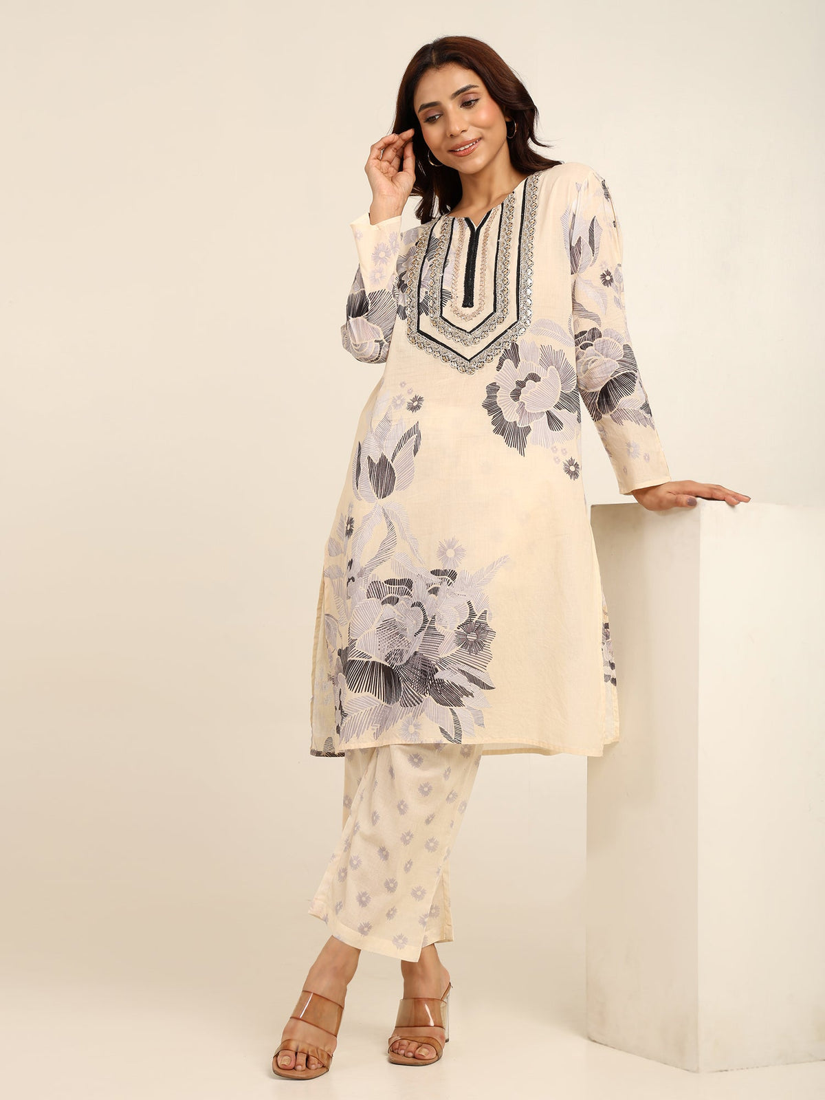 Barely Beige Kurta set
