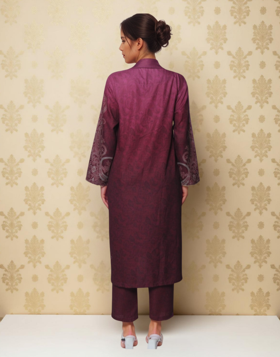 Berry Blush Viscose Value Added Kurta Set