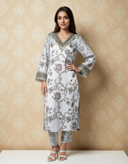Cream Reverie Satin Value Added Kurta set