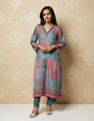 Frosted Mint Satin Value Added Kurta Set