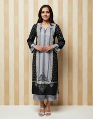 Moonlit Noir Linen Value Added  Kurta Set