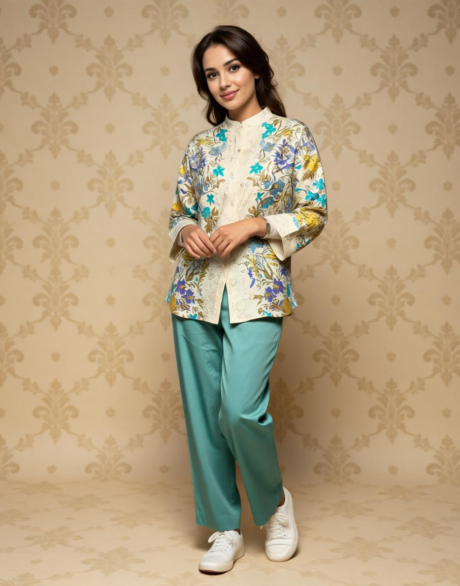 Petal Pop Printed Viscose Shirt