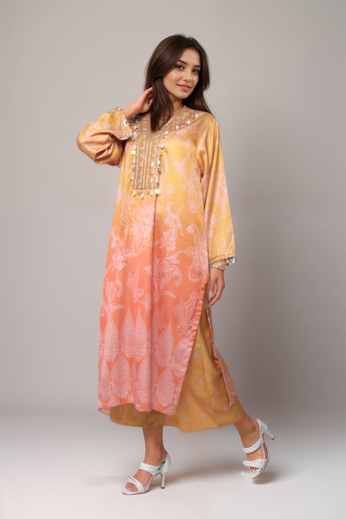 Sunlit Spice Satin Value Added Kurta Set