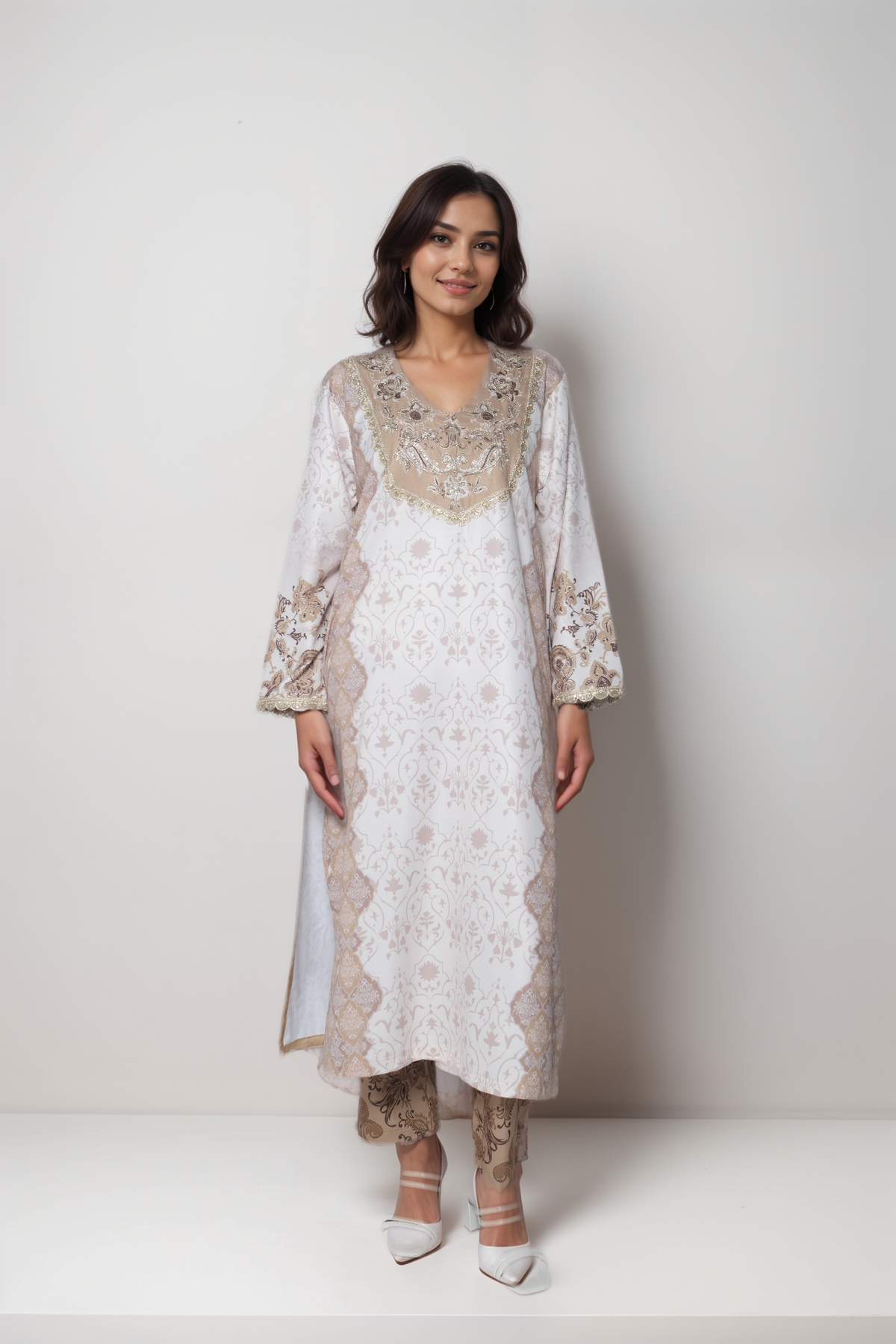 Pearl Blossom Satin Value Added  Kurta Set