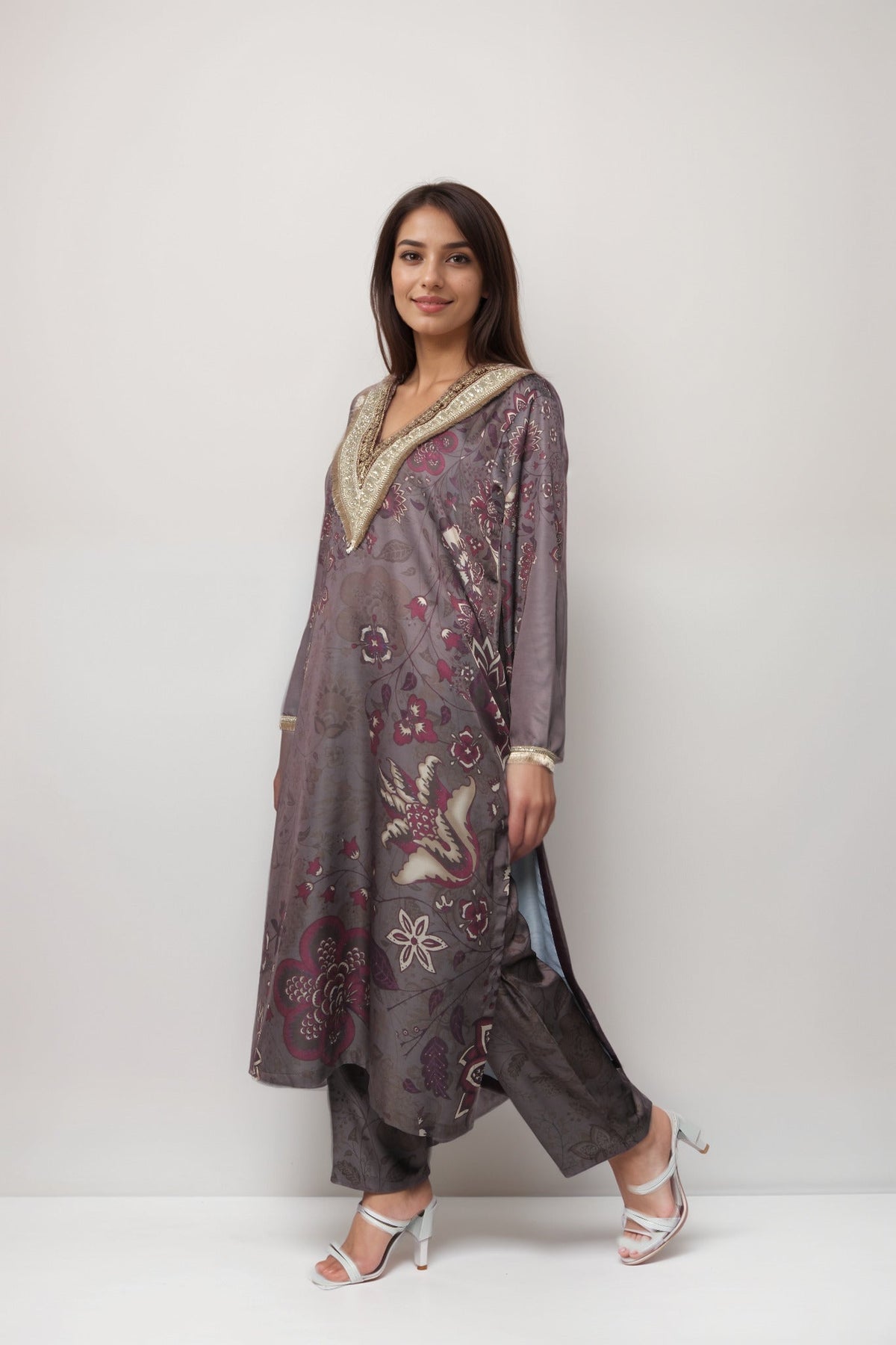 Latte Grace Satin Value Added Kurta Set