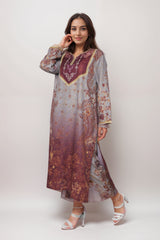 Sangria Splendor Linen Value Added Kurta Set