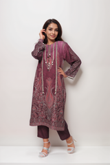Berry Blush Viscose Value Added Kurta Set