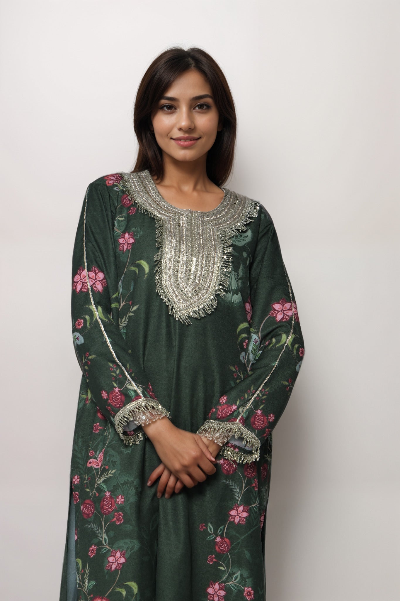 Green Allure Viscose Value Added Kurta set