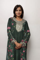 Green Allure Viscose Value Added Kurta set