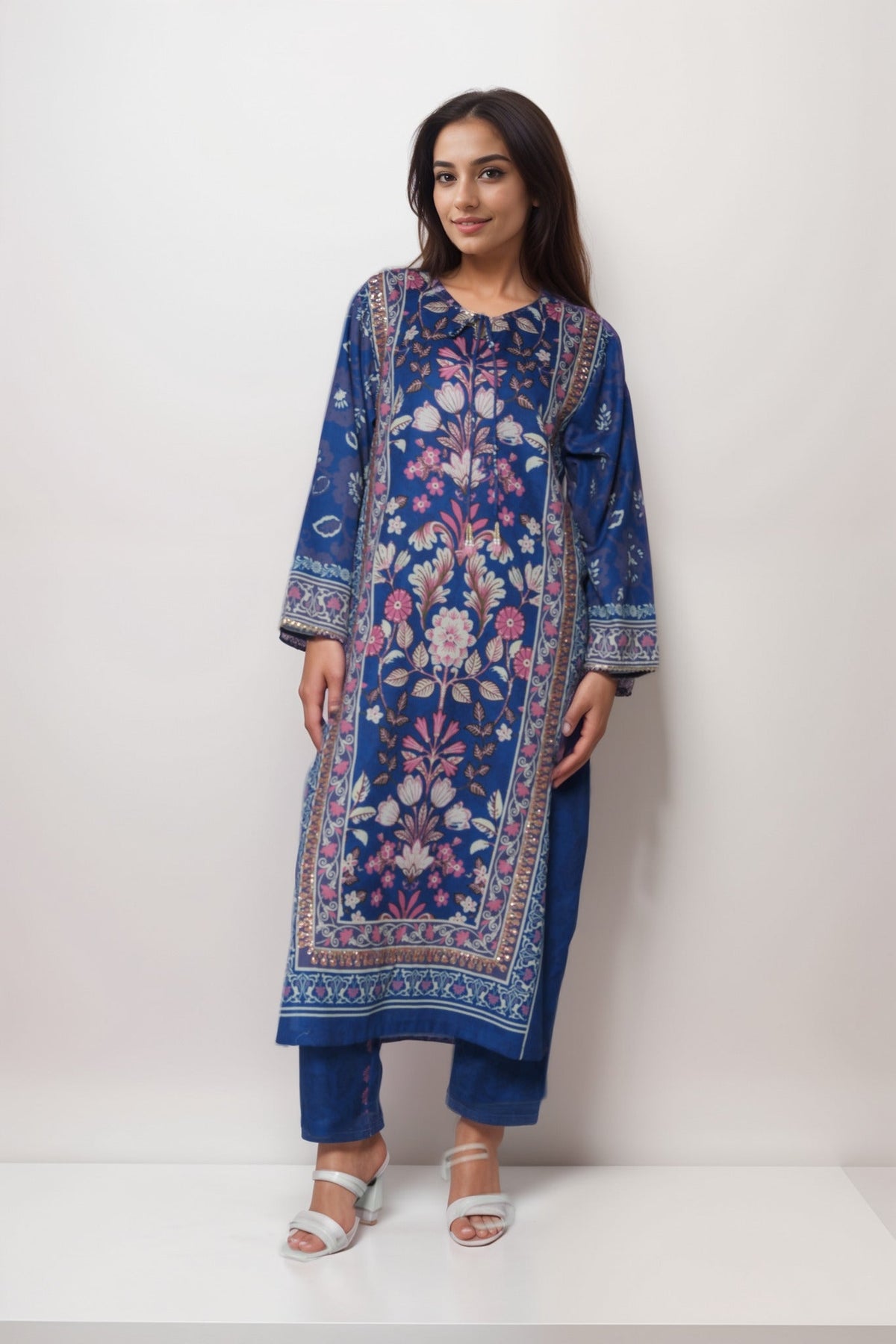 Blue Breeze Linen Value Added  Kurta Set