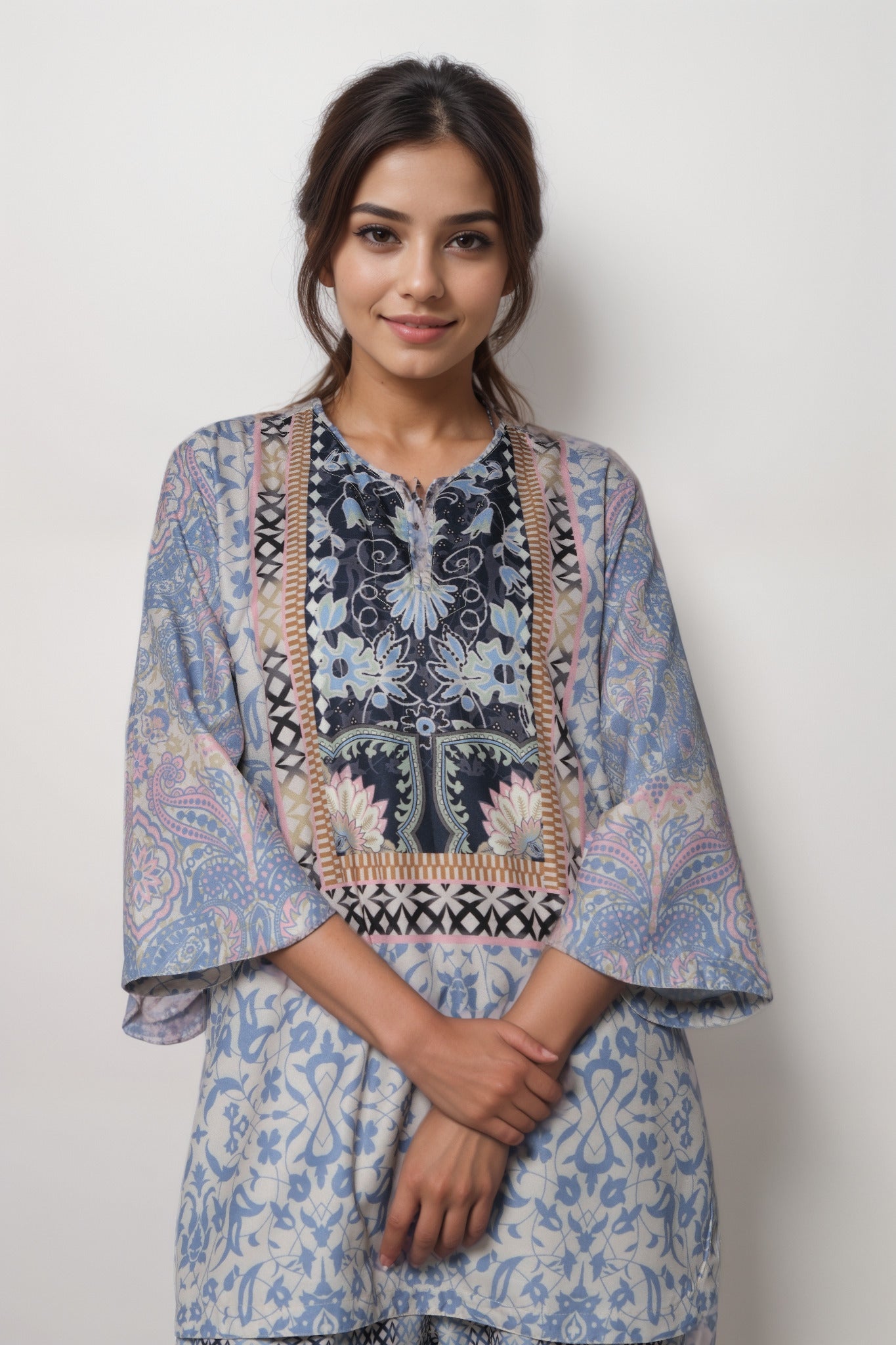 Midnight Blue Viscose Printed Co-ord Set